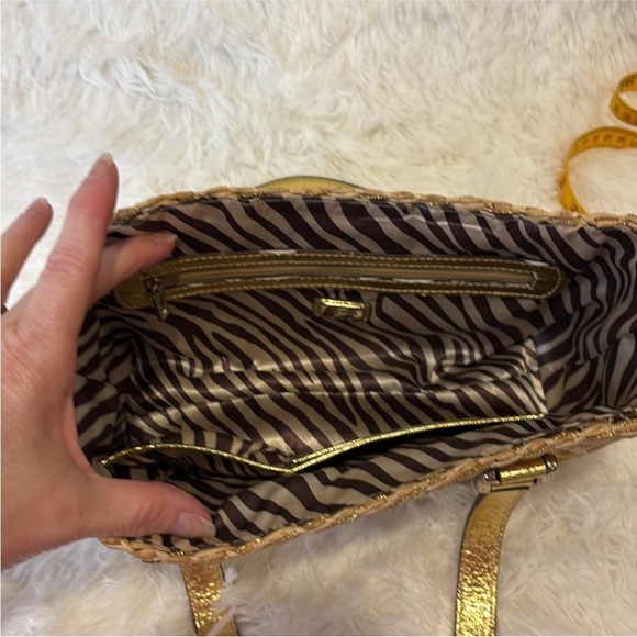 Y2K Guess Straw and Gold Ribbon
Woven Shoulder Bag - Picture 5 of 16